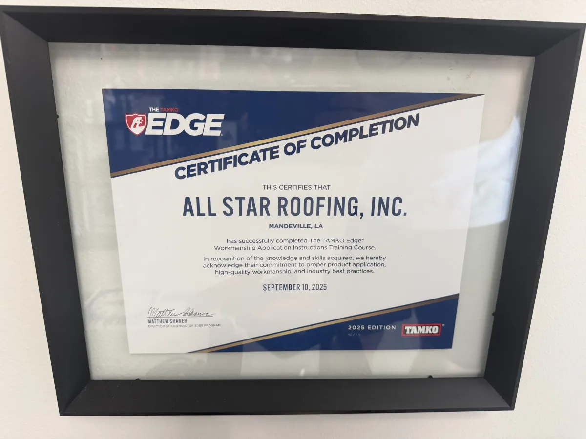 TAMKO Edge Workmanship Certified