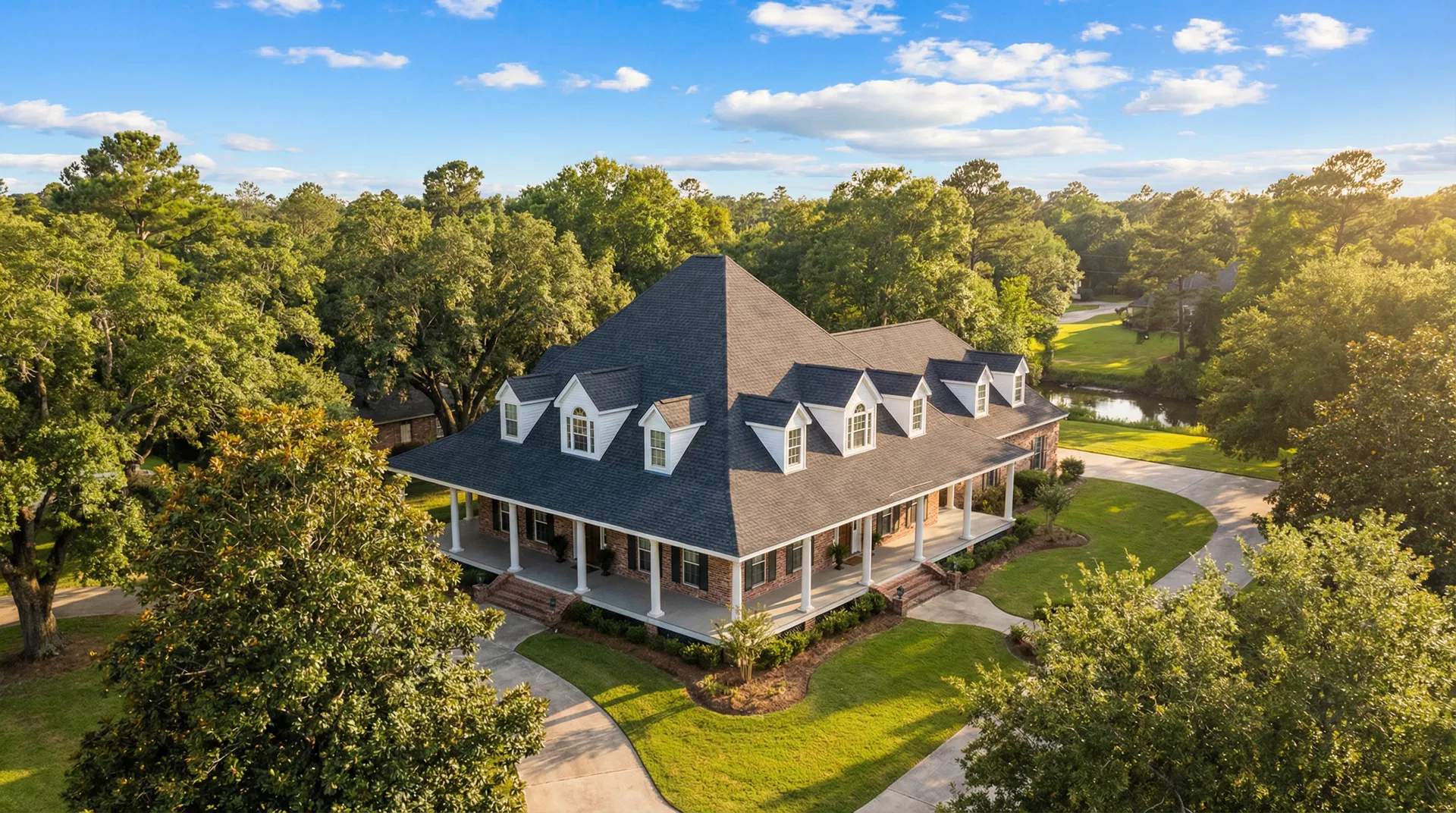 Beautiful Louisiana home with new roof installed by All Star Roofing in Mandeville